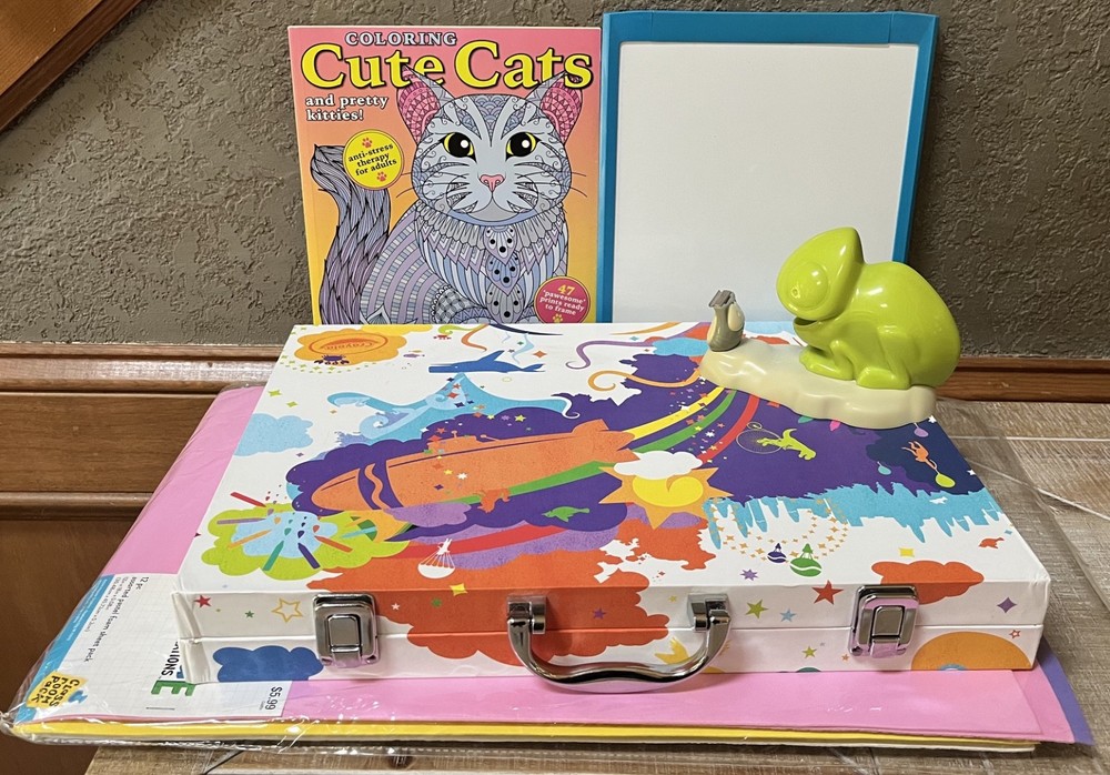 Art Set w/ Supply Set, Whiteboard, Coloring Book, Tape Dispenser, and Craft Felt