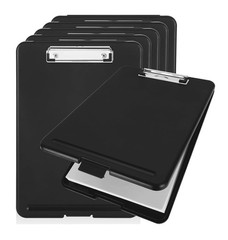 6PCS Black Clipboard with Storage, 8.5×11 Plastic Clip Boards with Storage Nu…