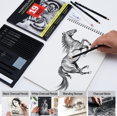 Charcoal Drawing Set 19-Piece Pencils Sketching Art Kit