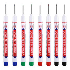 8Pcs/Set 20Mm Deep Hole Long Nib Head Markers for Metal Perforating Pen Waterpro