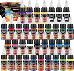 Airbrush Paint – 33/45 Colors Airbrush Paint Set with 3 Tinner, Plastic & Wood A