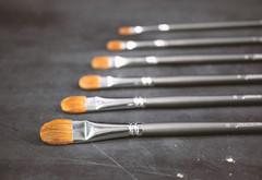 Red Sable Filbert Paint Brushes – Set of 6 Acrylic, Watercolor, Mixed Media or O