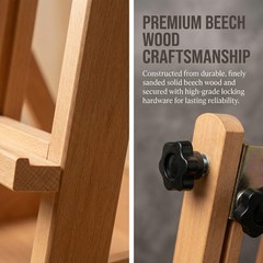 Wooden Beechwood Adjustable H-Frame Studio Easel Artist Storage Tray Easel Stand