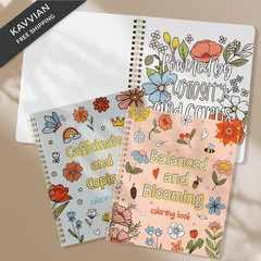 Beautiful Adult Coloring Book Set of 2 for 8 x 7 inches, blue-peach