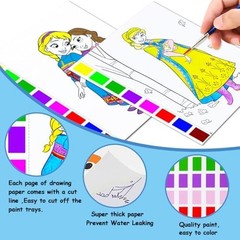 Watercolor Coloring Book for Kids, Paint with Water- Magic Paint Set Water Paint