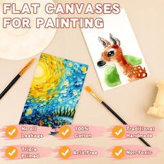 5x7IN Small Canvases for Painting, 18 Pack Mini Canvas Boards 100% Cotton Pai…