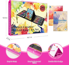 Art Supplies, 240-Piece Drawing Art Kit, Gifts for Kids Girls Boys Teens, Art Se