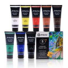 Artecho Professional Acrylic Paint 32.4 Fl Oz (Pack of 1), 8 Basic Colors