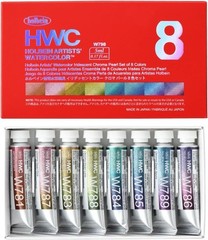 Holbein Transparent Watercolor Iridescent Colors 5 ml W798 Chroma Pearl 8 Colors
