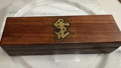 Antique Brass Boatswain’s (Bosun) Pipe 5″” w/ Rosewood Box