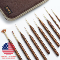 Artify 10pcs Extreme Detail Paint Brushes with a Handbag or Fine Detailing