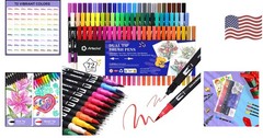 Adult Coloring & Calligraphy Set: 72 Non-Bleed Markers for Creative Minds
