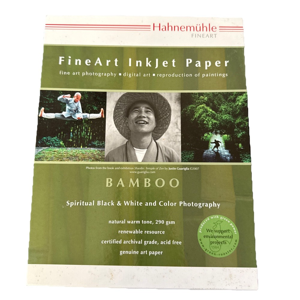 Hahnemuhle Bamboo 290 FineArt Inkjet Paper Natural Warm White 8.5 x 11 Archival