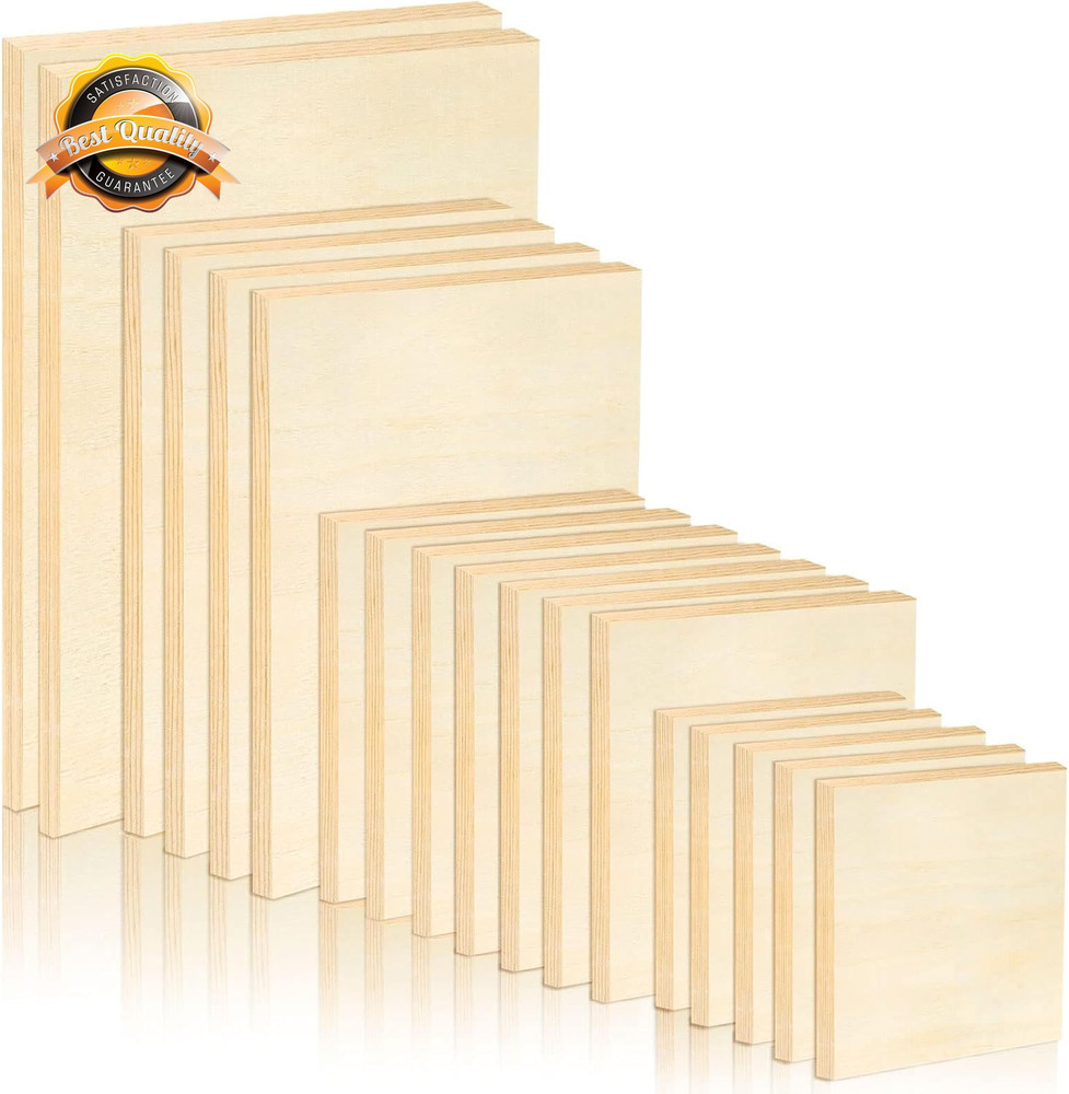 Unfinished Wood Canvas Panel Boards Painting Pouring Art Craft 18 Pack