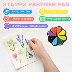 Petal Stamp Ink Pad, 4.3 Inch Washable Craft Stamps Inkpad, Sea Breeze