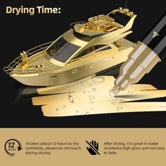 3 Pack Dual Tip Liquid Gold Chrome Markers, Permanent Shiny Gold Marker 3 Gold