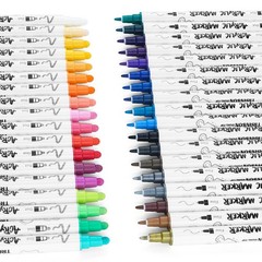 36 Color Bold and Fine Dual-tip Acrylic Paint Pen Set for Canvas Rock Wood Le…