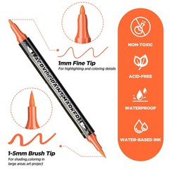 72 Colors Acrylic Paint Pens, Dual Tip Paint Markers with Brush Tip and Fine …