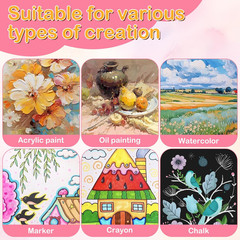 3X3In Small Canvases for Painting, 32 Pack Mini Canvas Boards Cotton Painting Ca