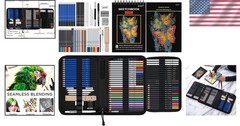 Portable Drawing Set with 76 Pencils Perfect Gift for Artists and Students