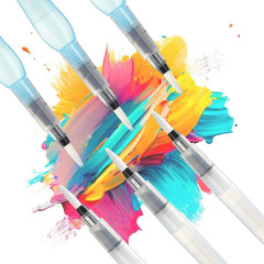 6 Pcs Watercolor Water Brush, Water Brush Pens Refillable Paint Pens for Waterco