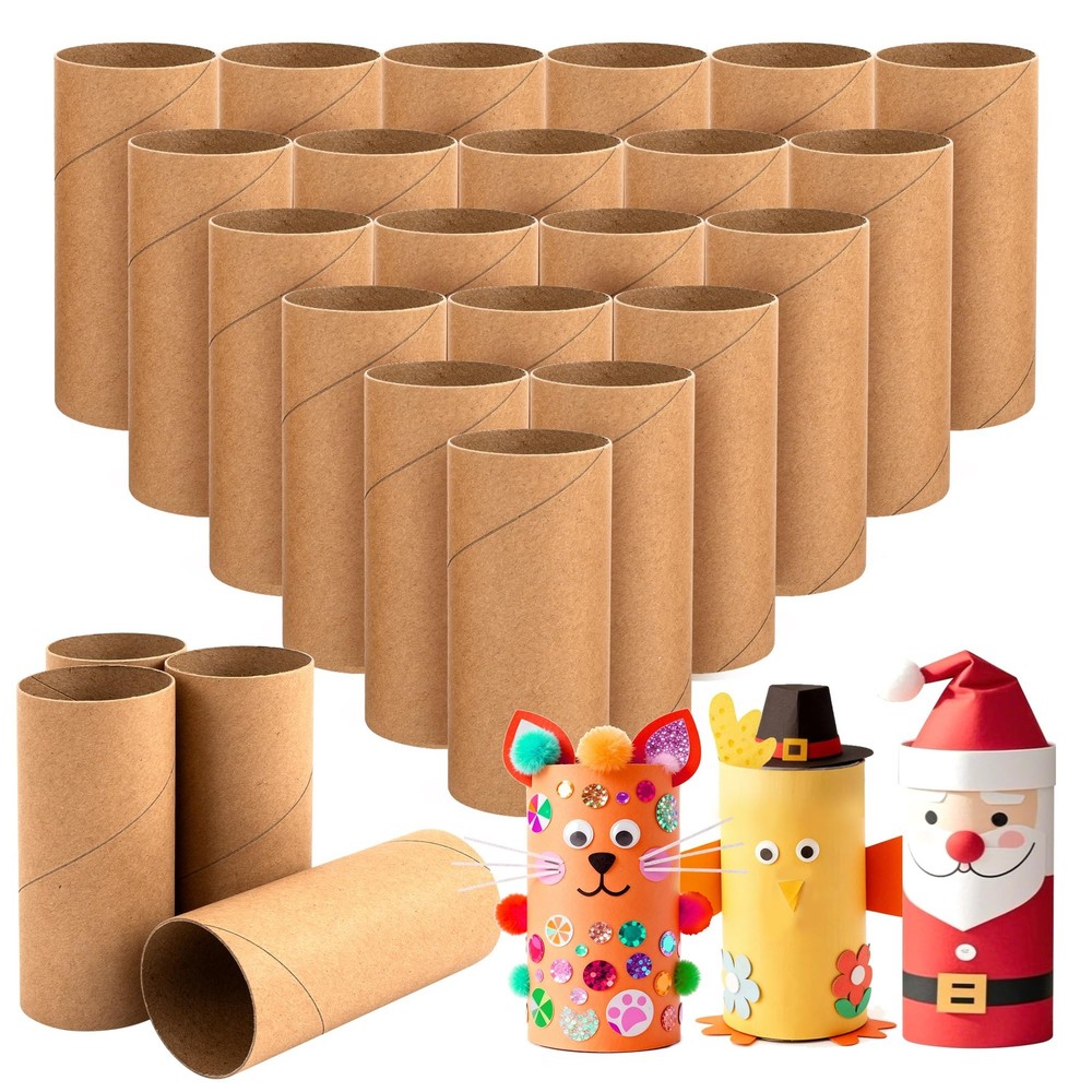 Rolliezs Cardboard Tubes for Crafts, 30 Pack Brown 1.77 x 3.94 inches, brown
