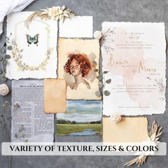Elegant 50 Sheet 8×6″ Rough Watercolor Paper – Pure Egyptian Cotton, Acid-Free