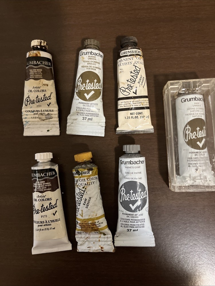 Grumbacher 37 ml Oil Paint Lot Of 7 Earth Tone (197ME)