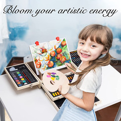 Art Supplies, Wooden Art Set Crafts Kit with Drawing Easel, Deluxe Kids