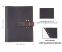 Handmade Leather Sketchbook Cover, Leather Artist Sketch Pad Cover for 5.5″ x…