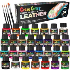 Premium Acrylic Shoe & Leather Paint Kit 29-Color with 4 Brushes (1 oz Bottle…