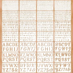 1/3, 1/2, 3/4, 1, 2 Inch Letter Stencils for 9.8 x 5.9 inches, white