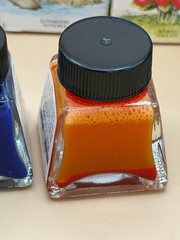 Vintage Winsor & Newton Drawing Ink Lot Silver Gold Ultramarine Scarlet Boxed