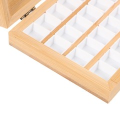 Wood Paint Pallet Aluminum Alloy Watercolor Box Mini Palette Portable