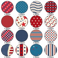 32 Sheets 6 Inch Patriotic 4th of July Scrapbook Paper for 250th Anniversary