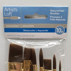 ⭐️ (10pc) Artist’s Loft Natural Hair Watercolor Round Flat Fan Paint Brushes