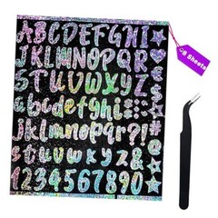 616Pcs Glitter 1 Inch Letter Stickers, 8 Sheets Self Adhesive Vinyl Alphabet
