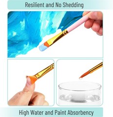 Acrylic Paint Brushes Set, 10 Pack, Round & Pointed Tip | Nylon Hair Artist B…