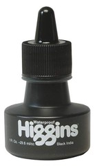 Waterproof Black India Ink 1 Oz.