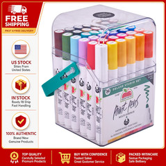 Apple Barrel Multi-Surface Paint Pens Deluxe Studio Set, Medium Tip, 36 Piece