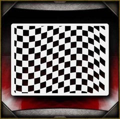 Waving Checkers 2 Airbrush Stencil Template Airsick
