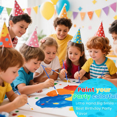 Mini Acrylic Paint Set with 24 Colors 48 Paint Brushes Kid and Adult Art