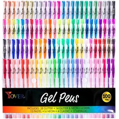 100 PCS Gel Pens Metallic Neon Glitter Pastel High Quality with Fine Points
