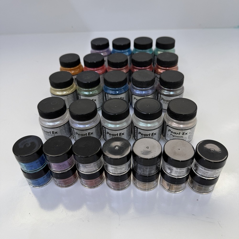 Jacquard Pearl Ex Powdered Pigments, Lot Of 33