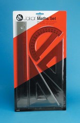Jakar Quality School Maths Set Plastic 4 Piece Protractor Ruler 2306