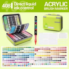 Guangna 408 Acrylic Paint Marker Soft Brush Tip Direct Liquid Ink Control Sealed