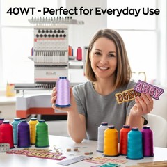Embroidery Thread 100 Colors 40WT Polyester Cone Kit 4000M Richword Poolin 4374Y