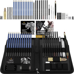 40 Piece Premium Drawing and Sketching Set with Tutorial | for Artists, Professi