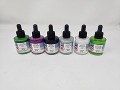 Artist’s Loft Acrylic Ink Lot of 6 Dropper Bottles 30ml Assorted Colors New