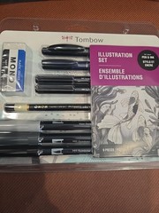 TOMBOW ILLUSTRATION SET – PEN AND INK – 9 PIECES–NEW–